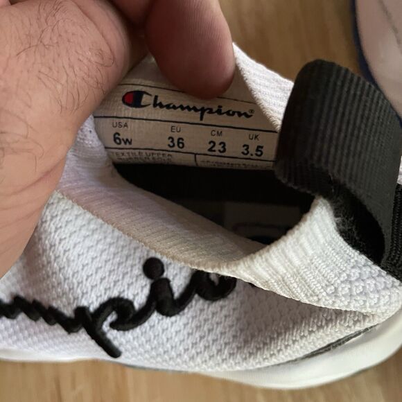 Champion Shoes Sneaker KT Rally Sock Style Slip On Script Spellout Womens 6W - Picture 7 of 7